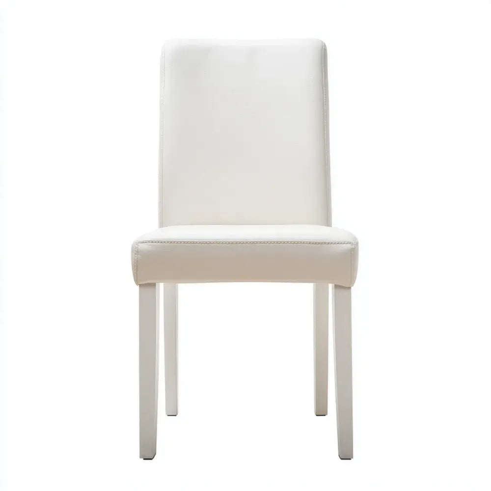 Dining Chair Faux Leather Upholstered 45x55x95 cm White - Modern Design