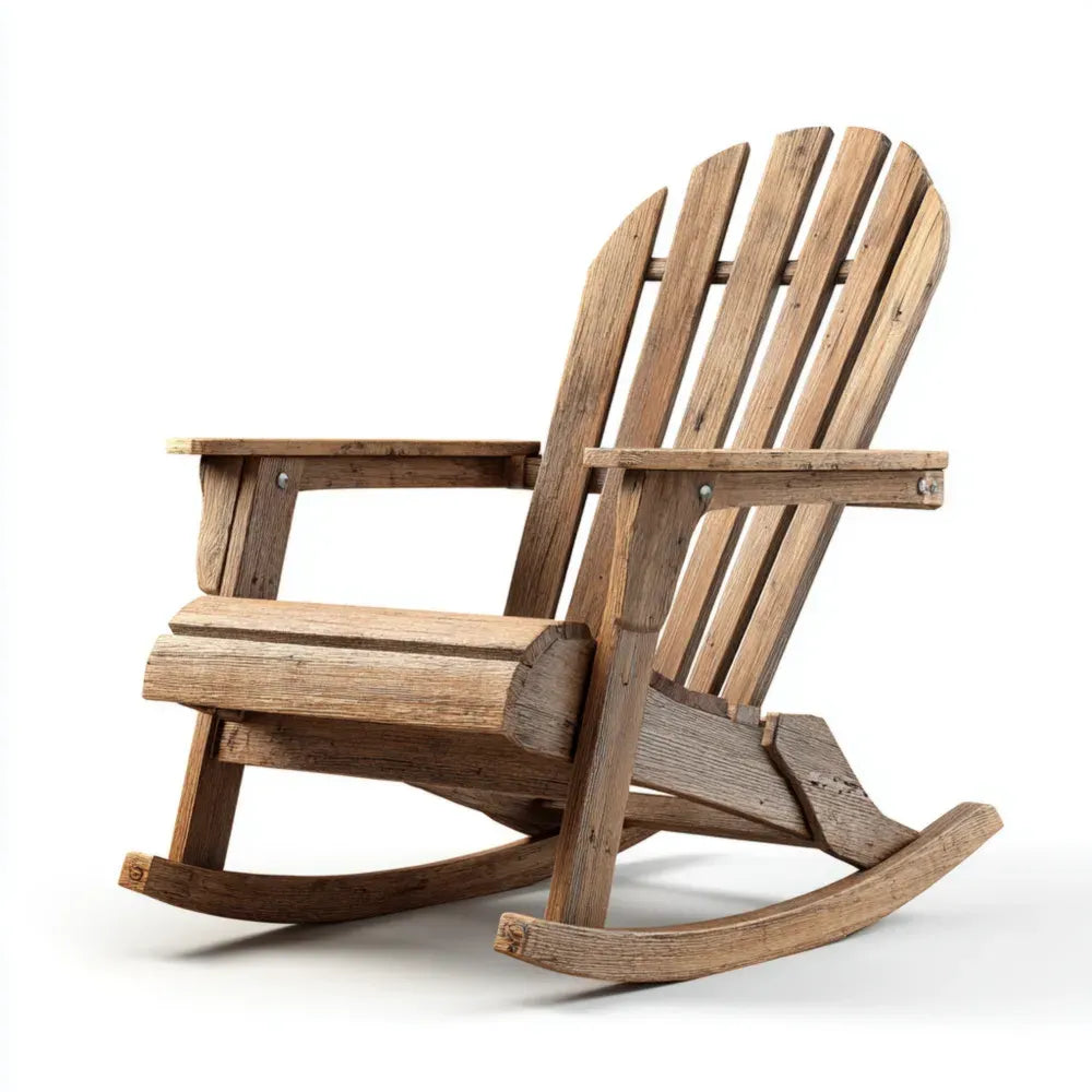Patio Rocking Chair 85x70x110 cm - Natural Wood Design for Outdoor Use