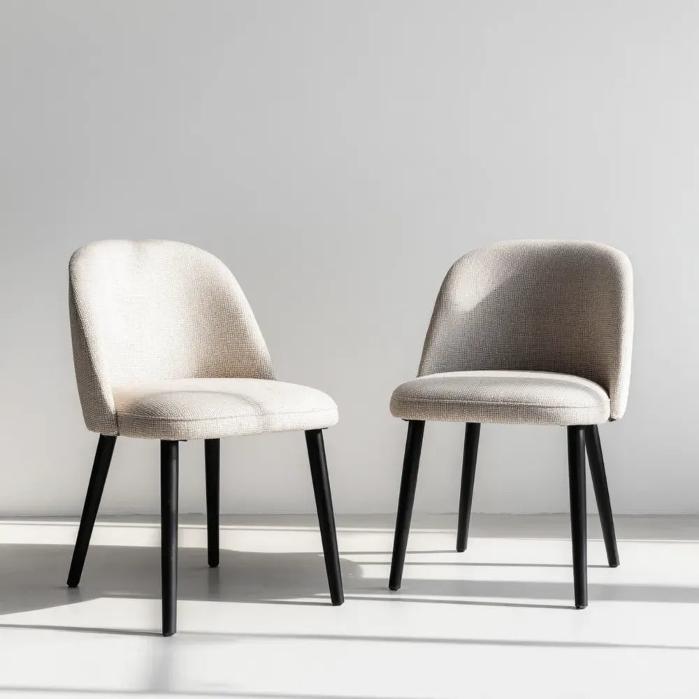 Dining Chairs Set of 2 Fabric Upholstered 47x58x80 cm - Beige - Modern Design