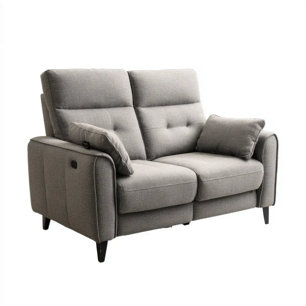 Modern Recliner Sofa Set - Fabric Upholstery 150x90x100 cm - Light Grey